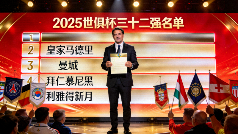 世俱杯三十二强名单公布仪式现场画面